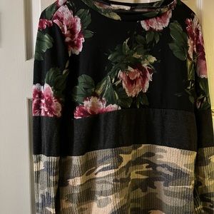 Camo and floral top